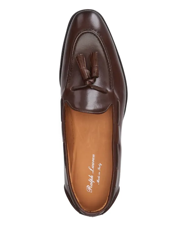 Ralph Lauren Purple Label Luther Tassel Leather Loafers | Black