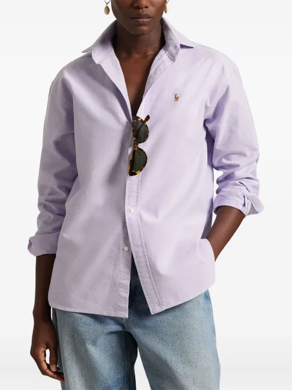 Polo Ralph Lauren Polo Pony Oxford Shirt Purple FARFETCH IN