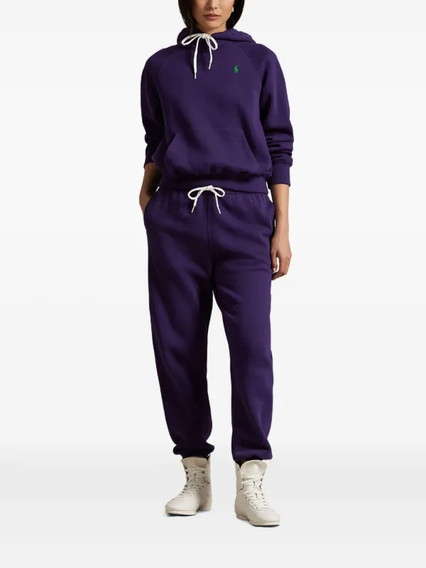 Polo Ralph Lauren logo-embroidered Drawstring Hoodie | Purple