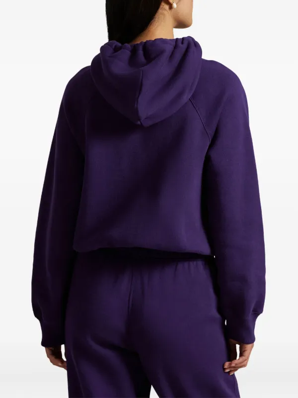 Polo Ralph Lauren logo-embroidered Drawstring Hoodie | Purple