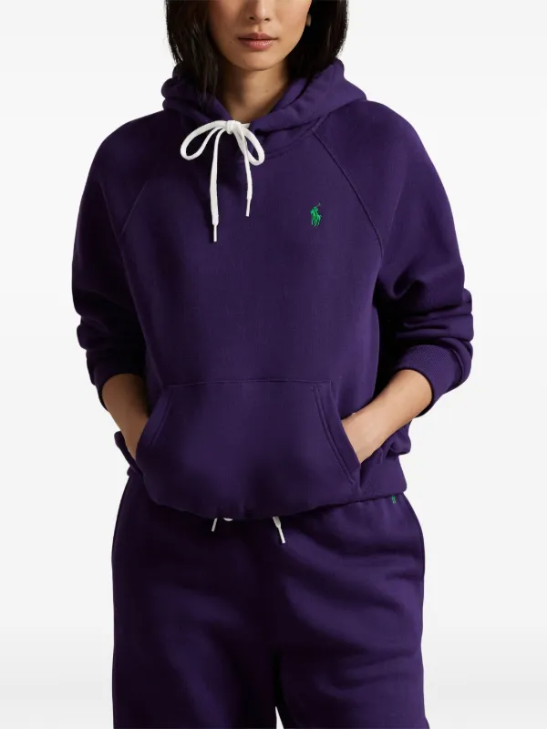 Polo Ralph Lauren logo-embroidered Drawstring Hoodie | Purple