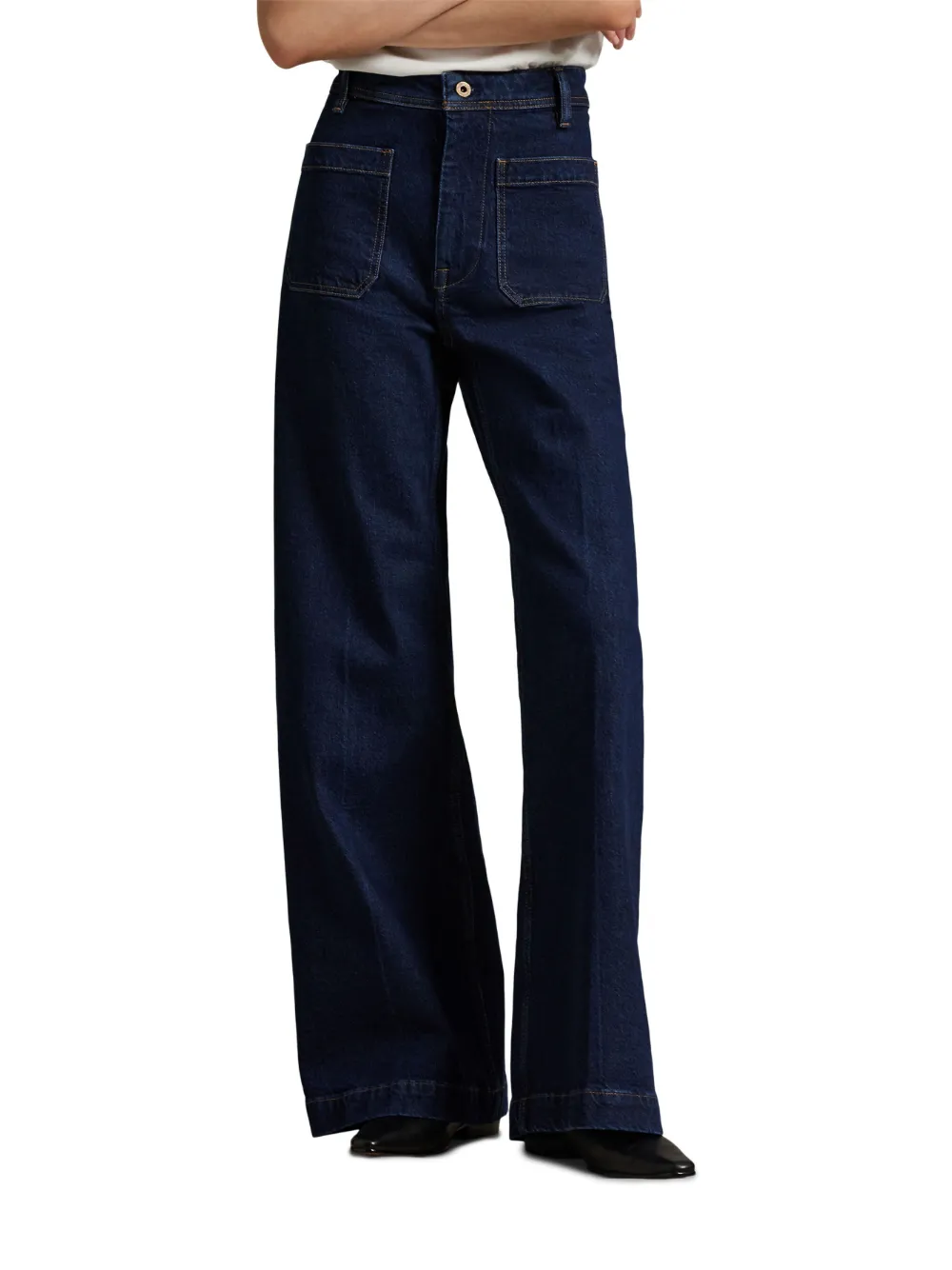 Polo Ralph Lauren Jeans svasati a vita alta - Blu