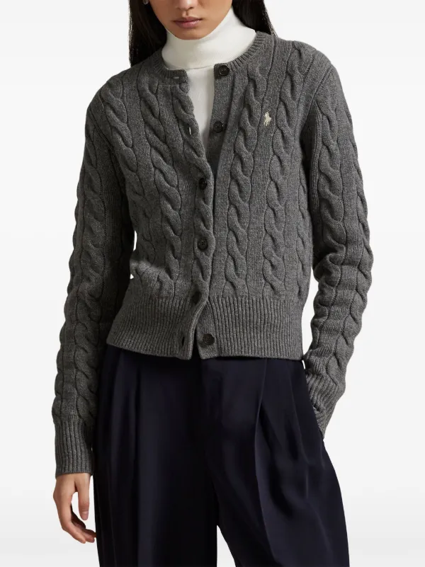 Polo Ralph Lauren ケーブルニット カーディガン | グレー | FARFETCH JP