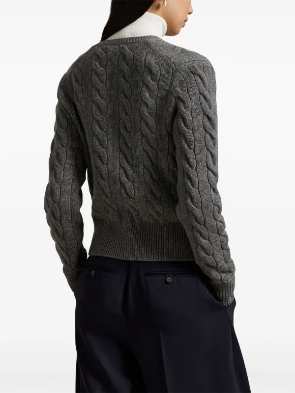Polo Ralph Lauren ケーブルニット カーディガン | グレー | FARFETCH JP