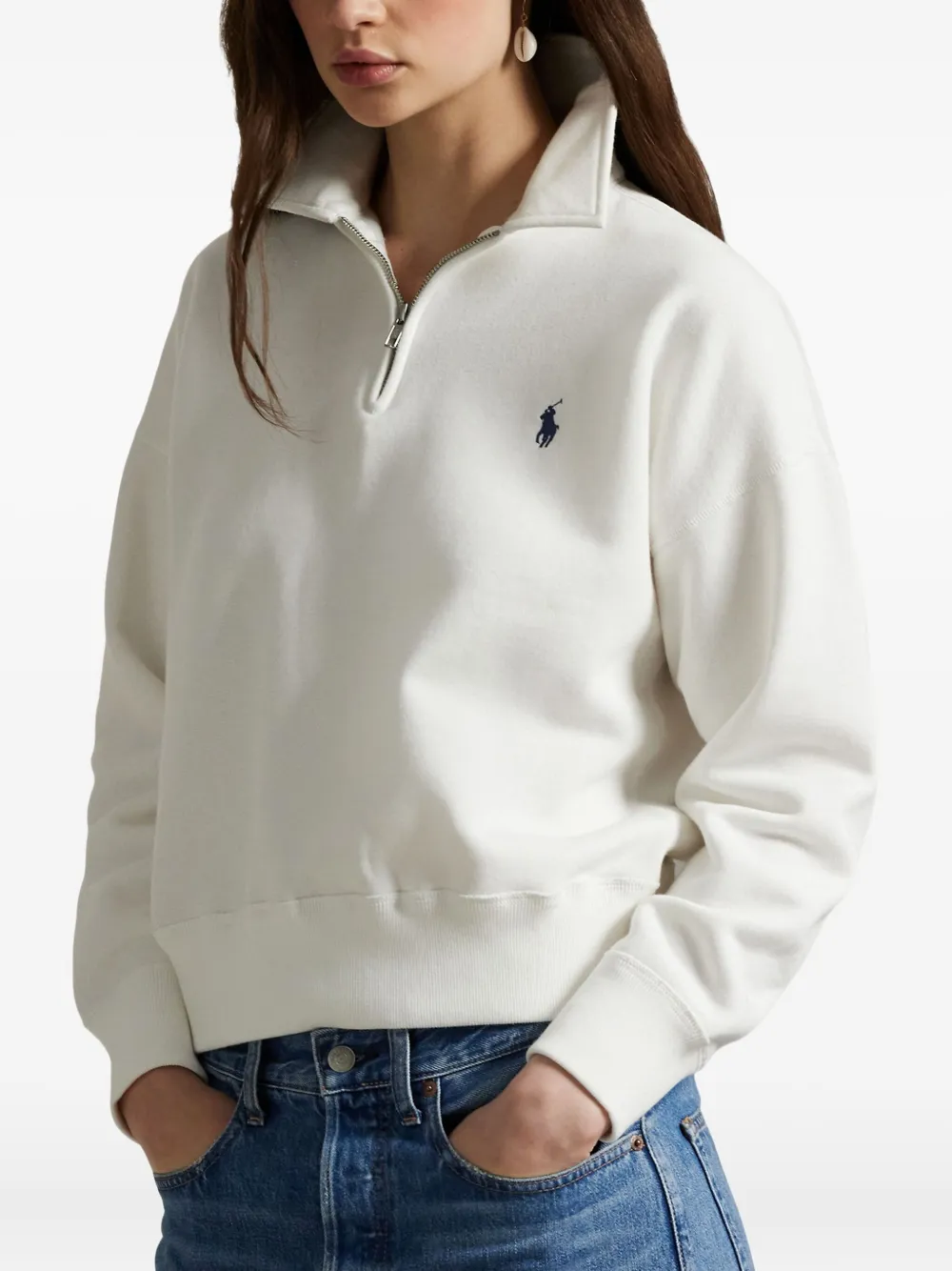 Polo Ralph Lauren Sweater met halve rits Wit