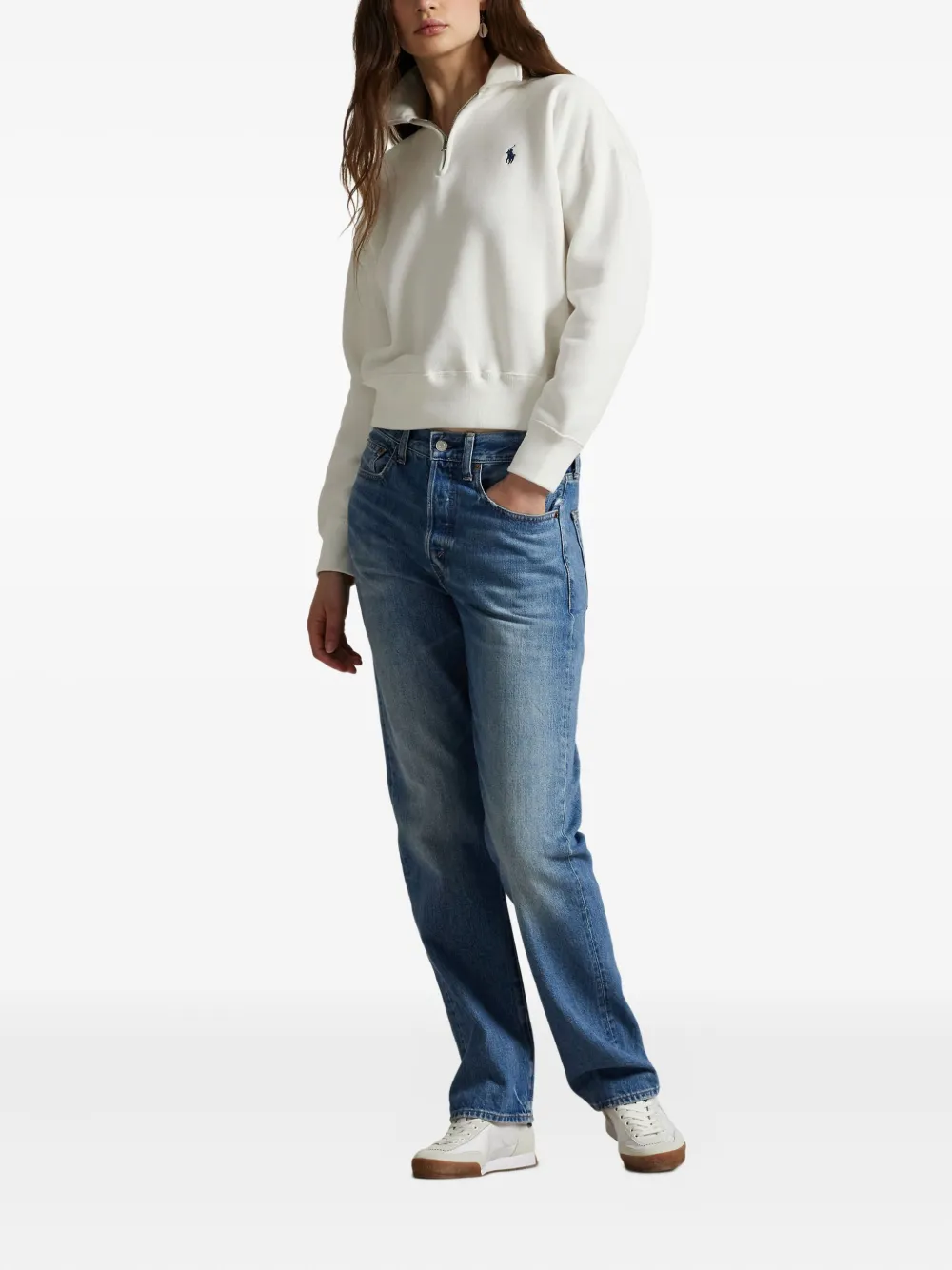 Polo Ralph Lauren Sweater met halve rits Wit