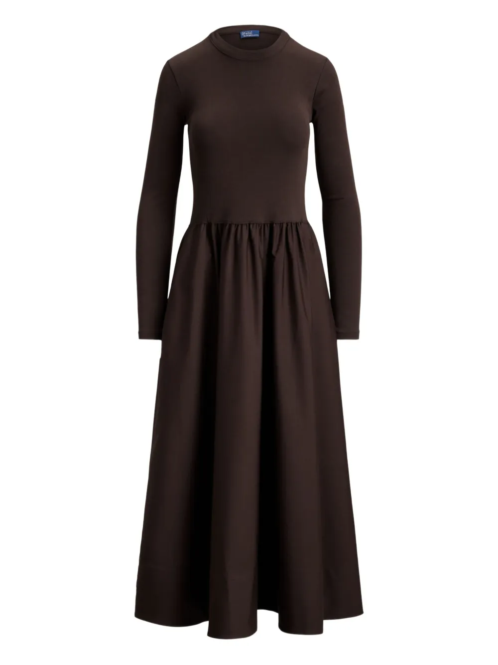 Polo Ralph Lauren long-sleeve smock midi dress | Brown | Image 1