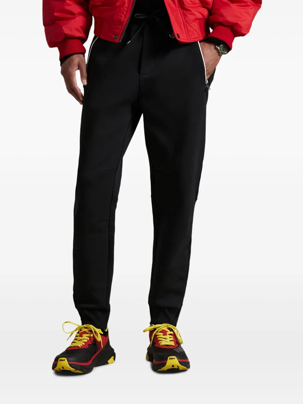 Polo Ralph Lauren Zip-pocket Jogger Trousers In Black