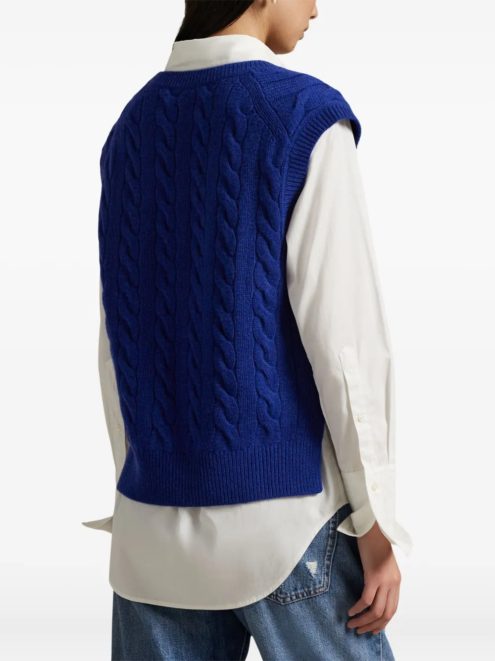 Polo Ralph Lauren Kabelgebreide spencer Blauw