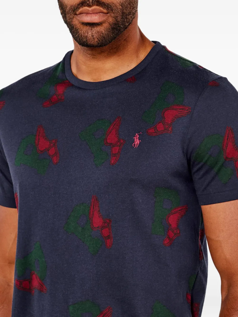 Polo Ralph Lauren T-shirt met logoprint en vleugels Blauw