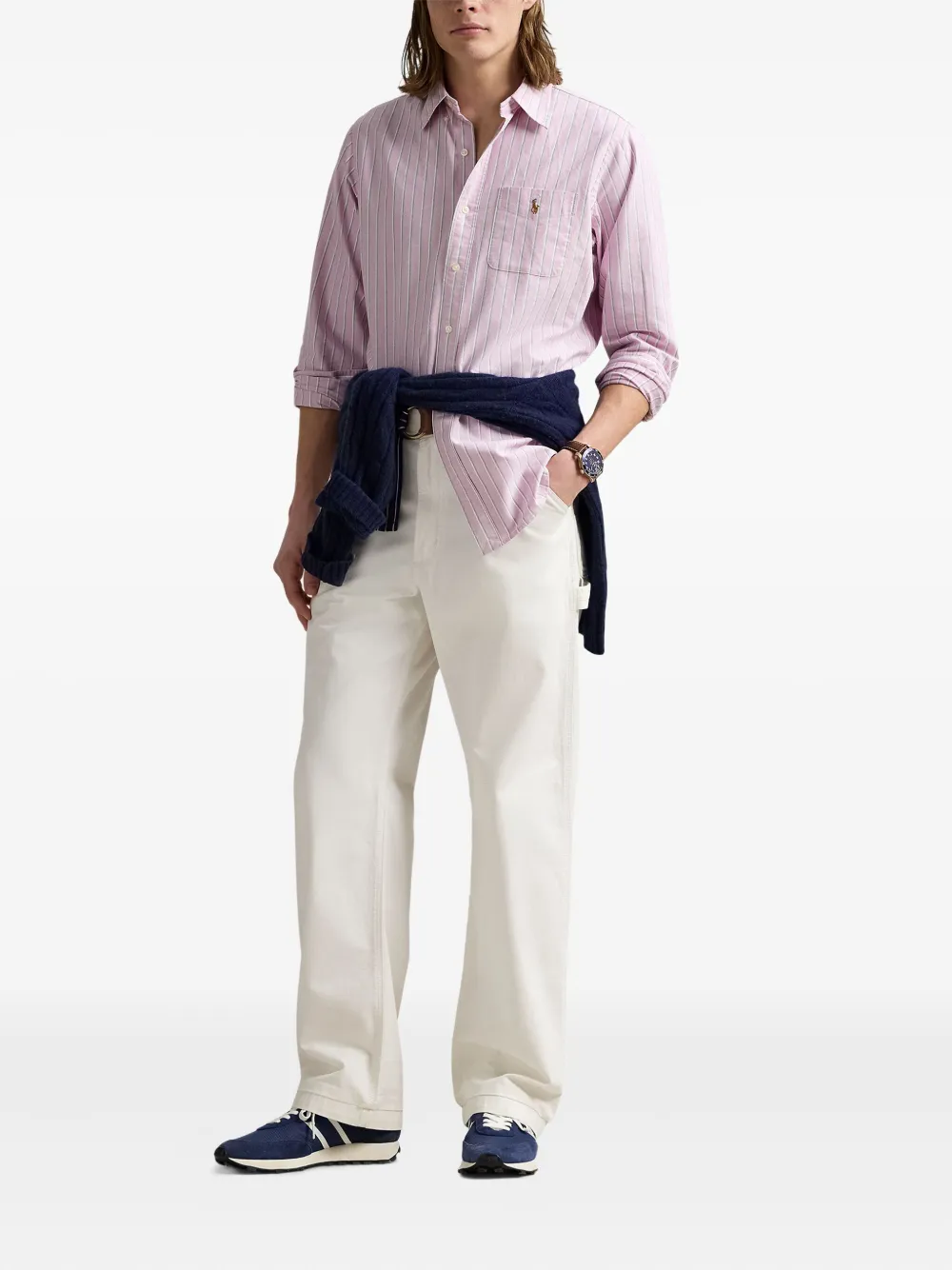 Polo Ralph Lauren Gestreept Oxford overhemd Roze
