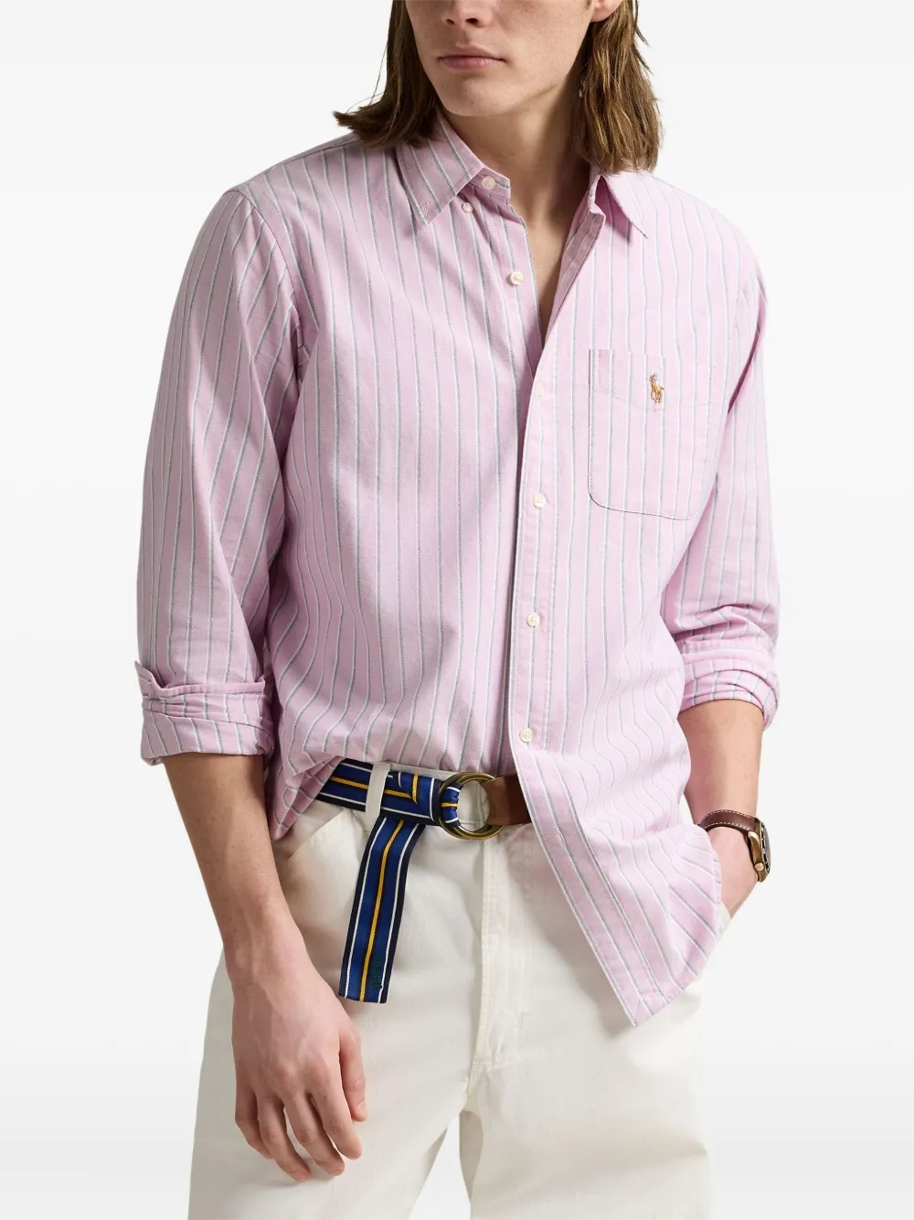 Polo Ralph Lauren Gestreept Oxford overhemd Roze