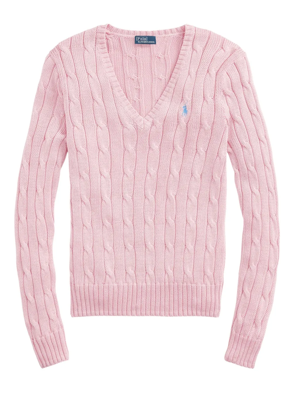 Polo Ralph Lauren cable-knit V-neck sweater | Pink | Image 1