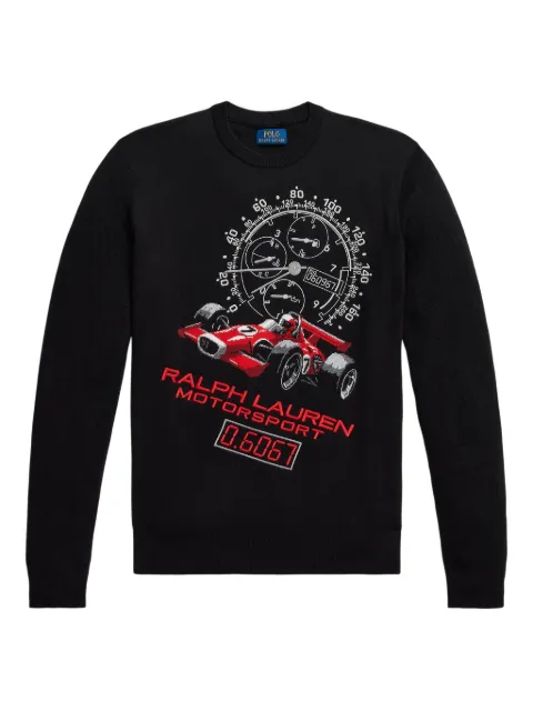 Polo Ralph Lauren سويتر بطبعة سيارة سباق جرافيك