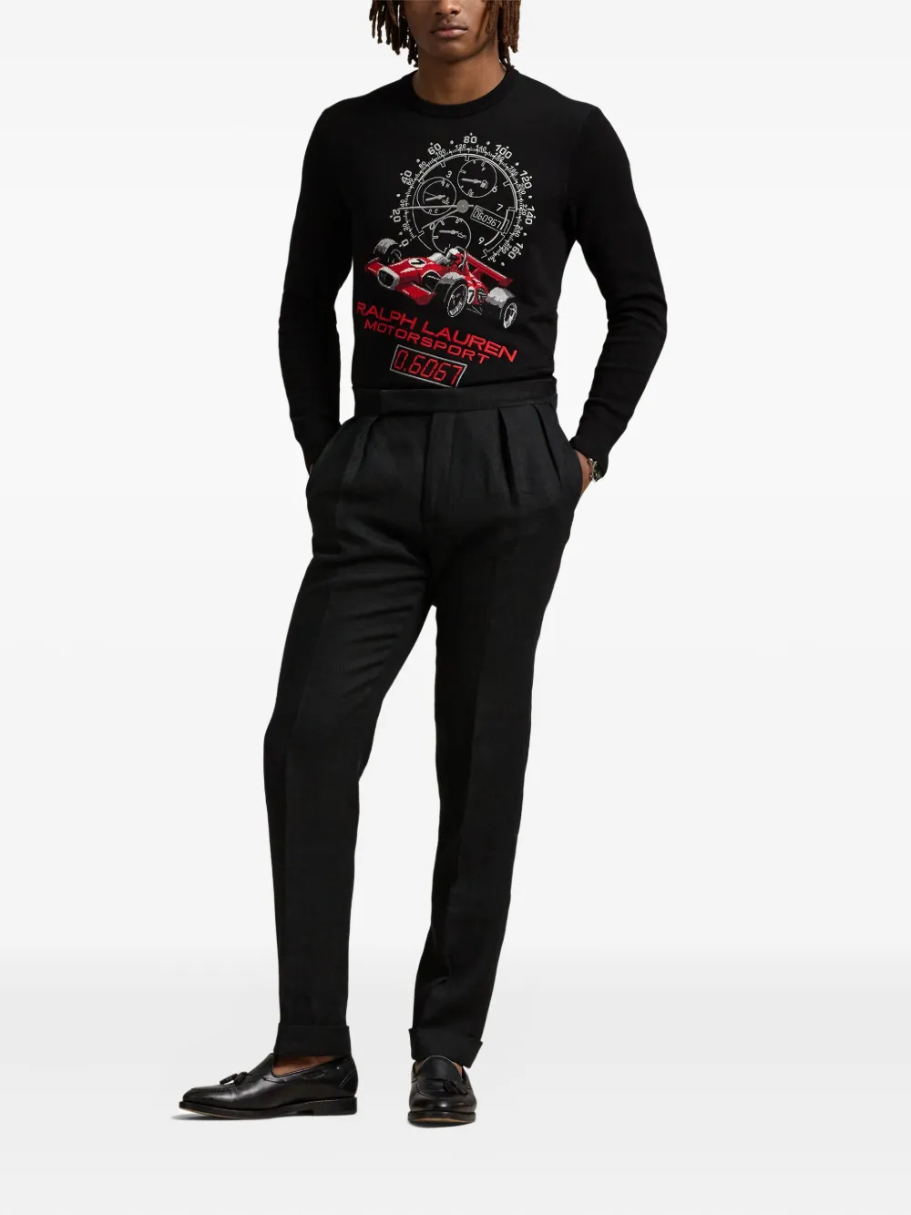 Polo Ralph Lauren Sweater met raceauto-print Zwart