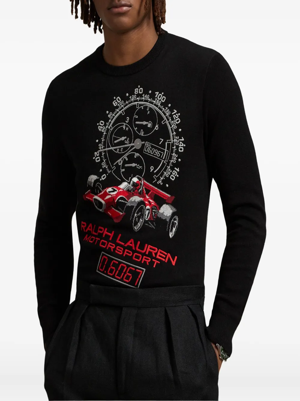 Polo Ralph Lauren Sweater met raceauto-print Zwart
