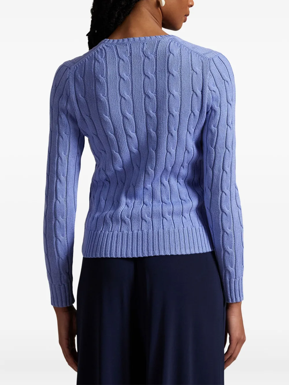 Polo Ralph Lauren Kabelgebreide trui met V-hals Blauw