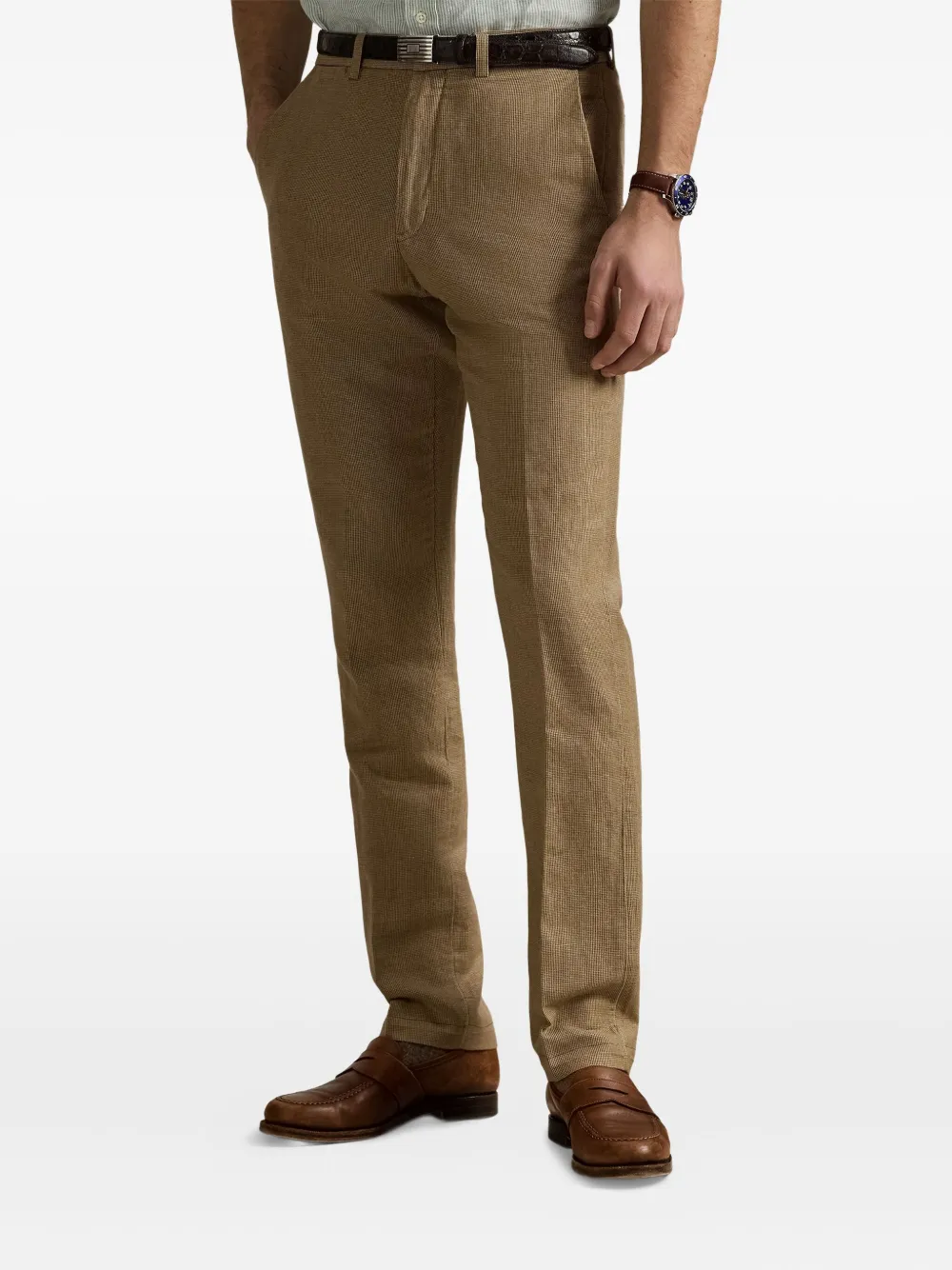 Polo Ralph Lauren Slim-fit broek met pied-de-poule print Beige