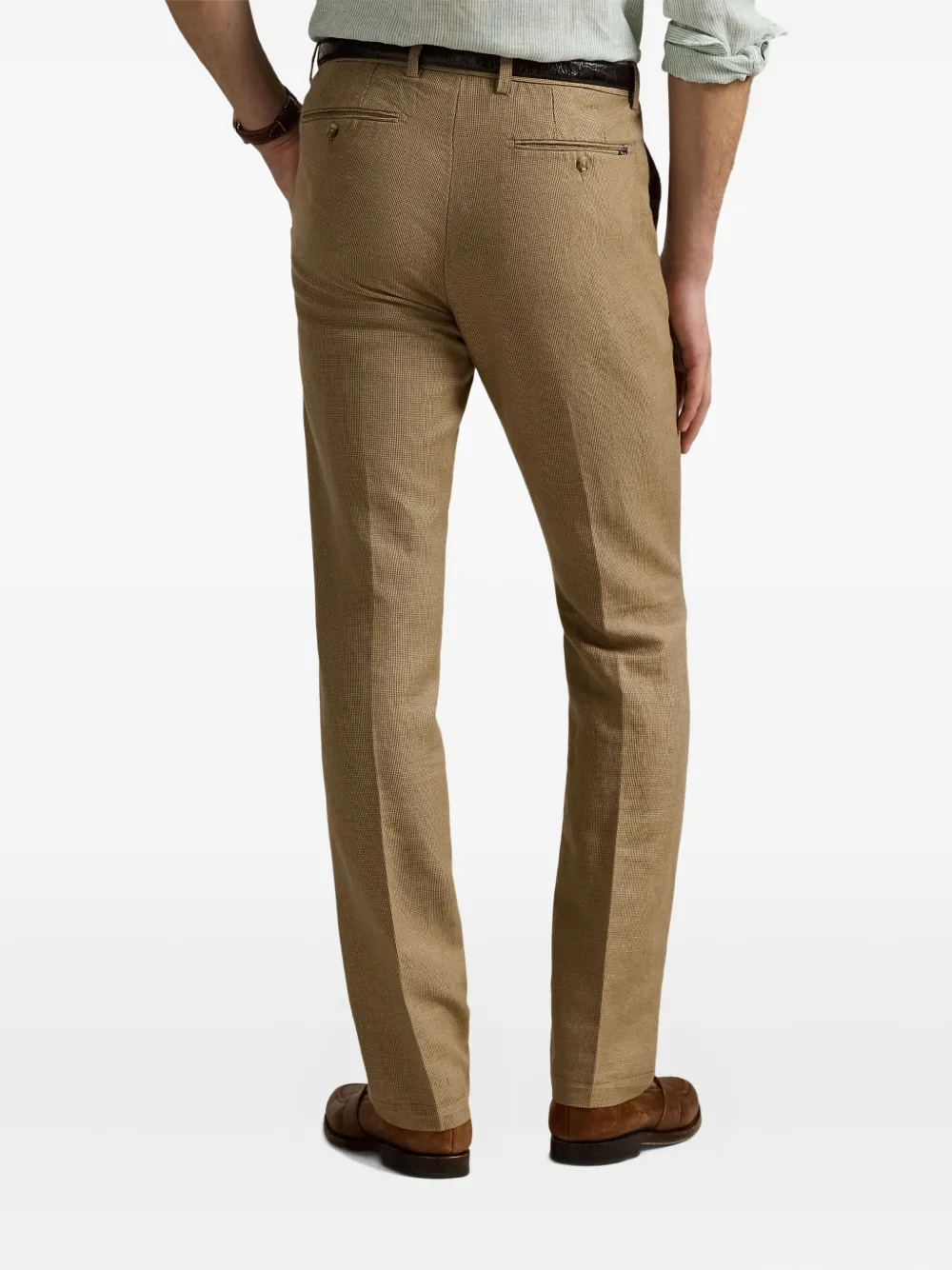 Polo Ralph Lauren Slim-fit broek met pied-de-poule print Beige