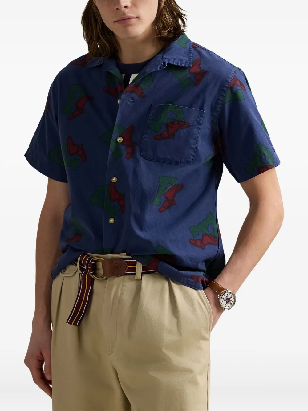 Polo Ralph Lauren P-Wing overhemd met korte mouwen Blauw