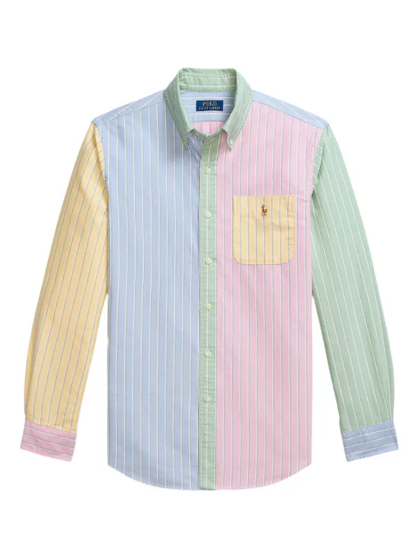 Polo Ralph Lauren Striped Panelled Shirt Blue FARFETCH SA