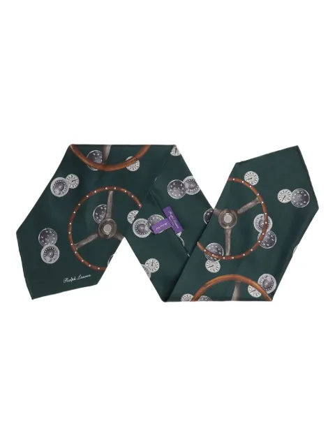 Ralph Lauren Purple Label steering-wheel print silk scarf