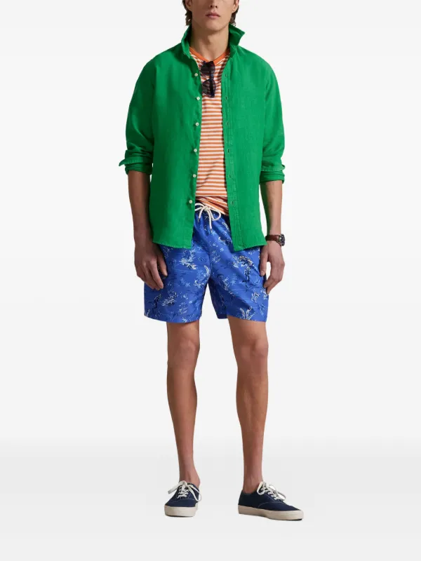 Polo Ralph Lauren graphic-print Swim Shorts | Blue | FARFETCH