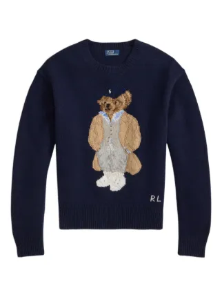 Polo Ralph Lauren Suéter Polo Bear Com Decote Careca | Azul
