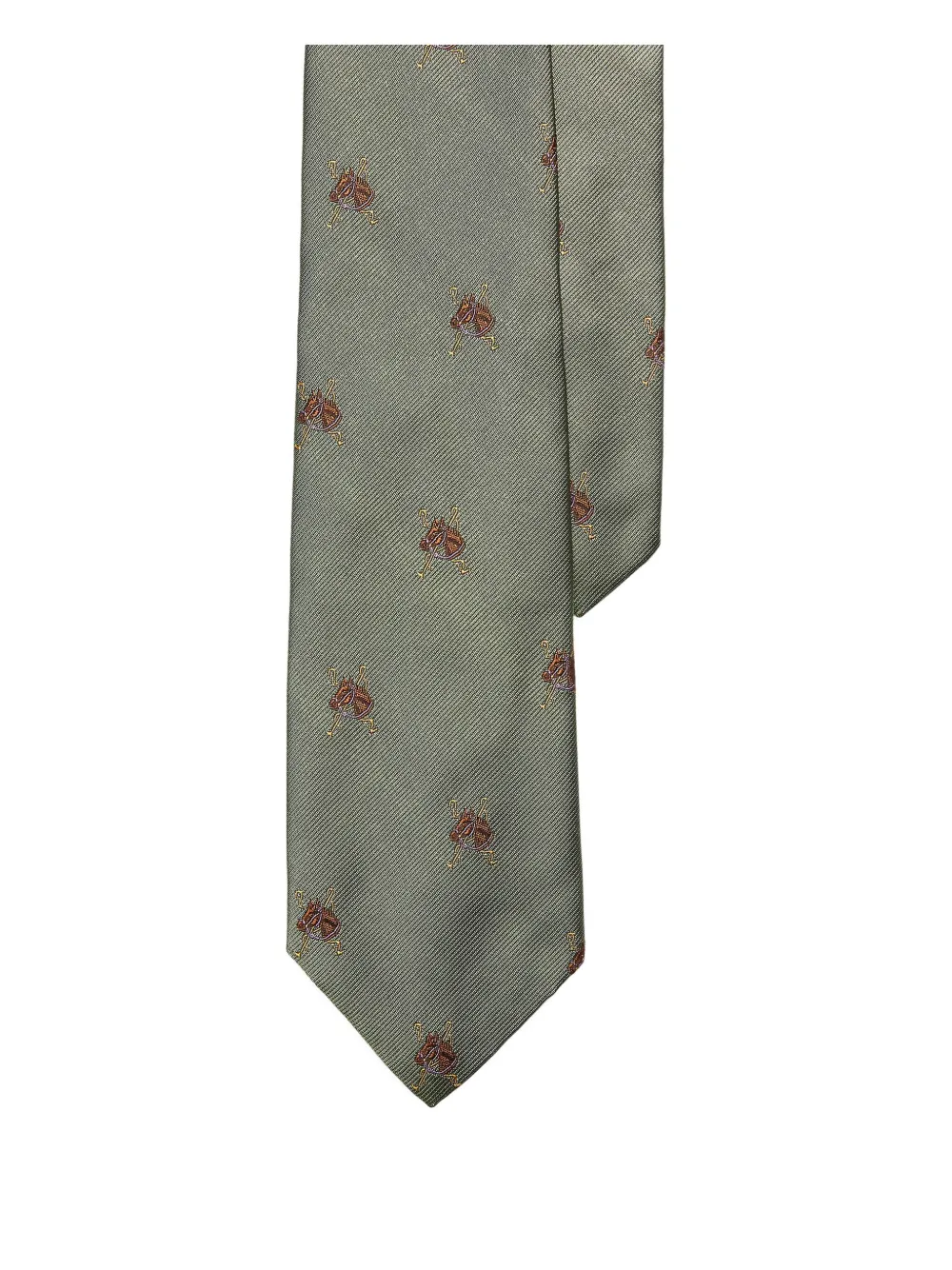 Polo Ralph Lauren Embroidered Insect Pattern Tie In Green