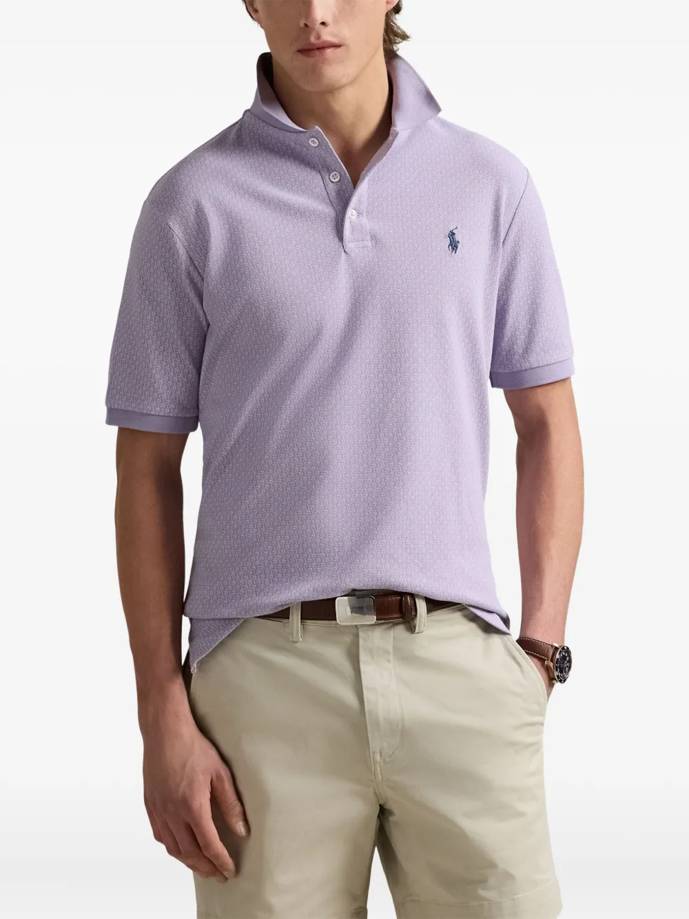 Polo Ralph Lauren Poloshirt met textuur Paars