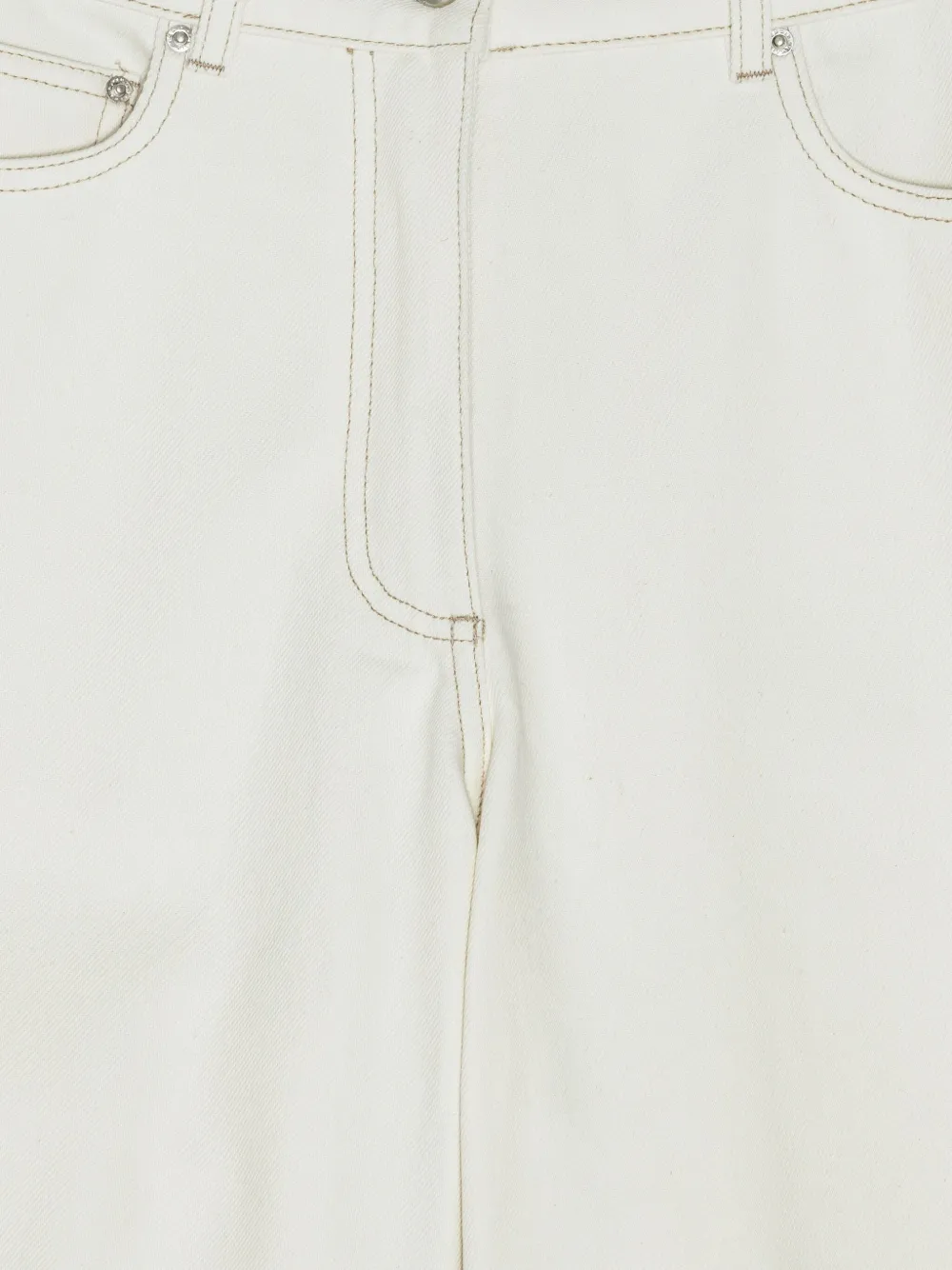 REMAIN Cocoon jeans met wijde pijpen en contrasterende stiksels Wit