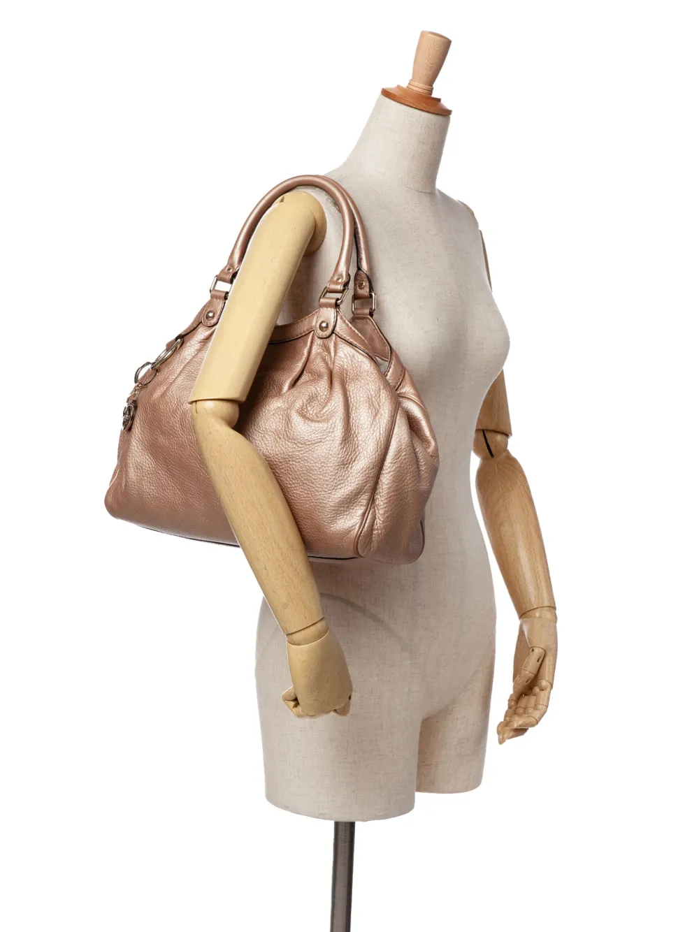 Pre-owned Gucci 2016-2024 Medium Calfskin Sukey Tote Bag In Gold