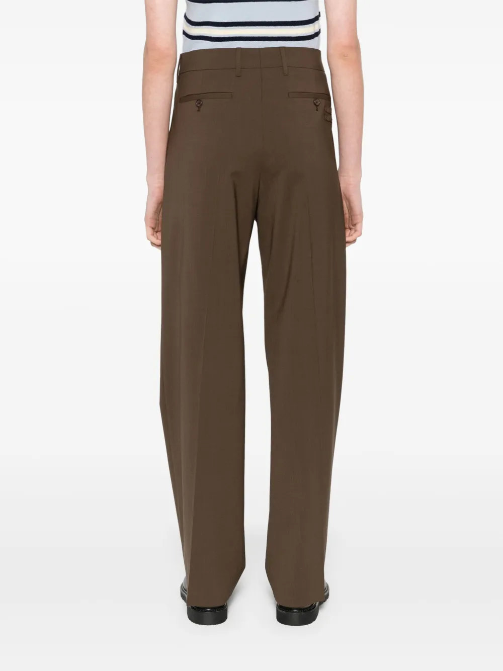 Miu Straight broek van wolblend Bruin
