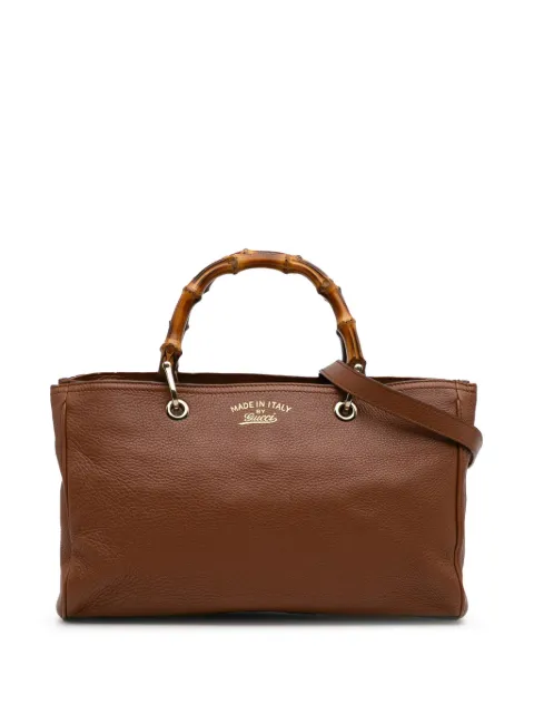 Gucci Pre-Owned 2016-2024 Medium Calfskin Bamboo Shopper satchel