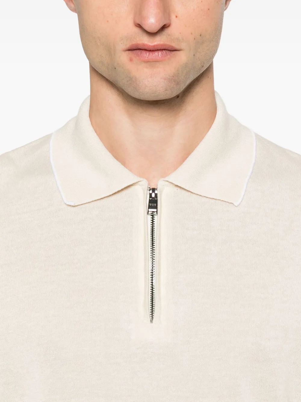BOSS half-zip polo shirt Wit