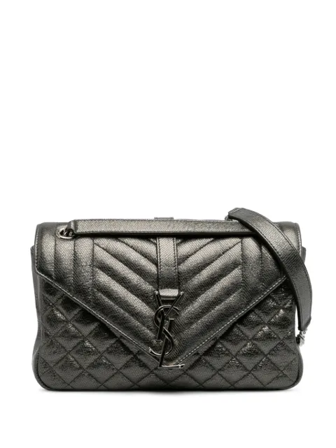 Saint Laurent Pre-Owned 2017 Medium Iridescent Calfskin Triquilt Monogram College Bag shoulder bag