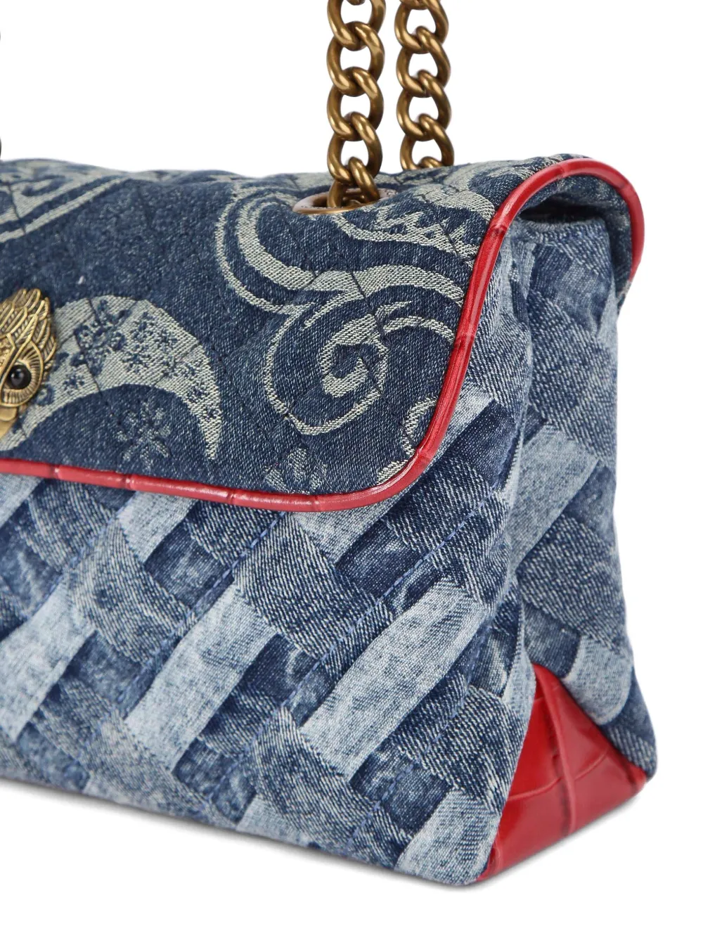 Kurt Geiger London Kesington geweven denim schoudertas Blauw