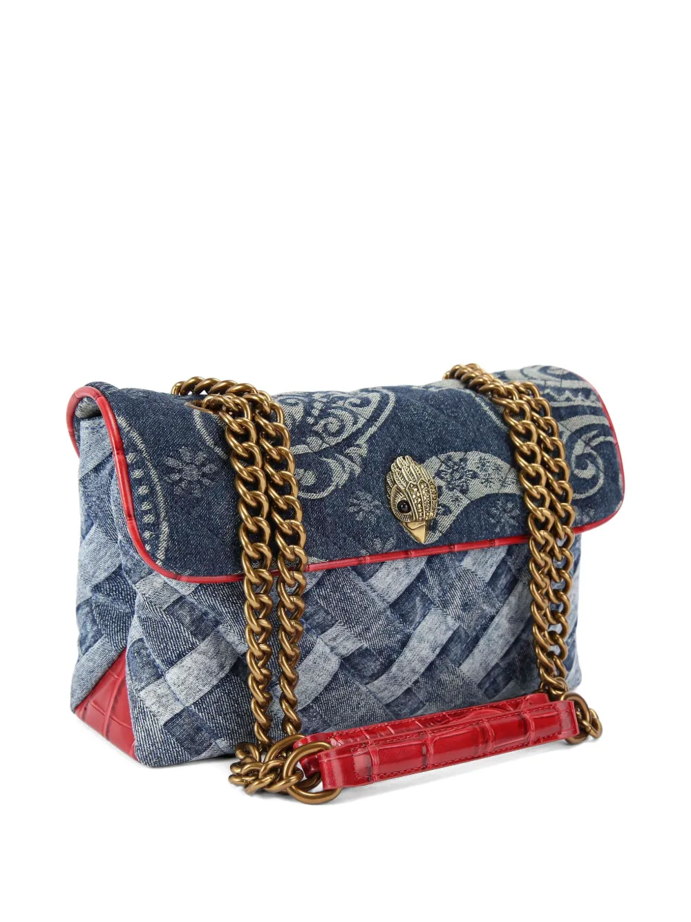 Kurt Geiger London Kesington geweven denim schoudertas Blauw