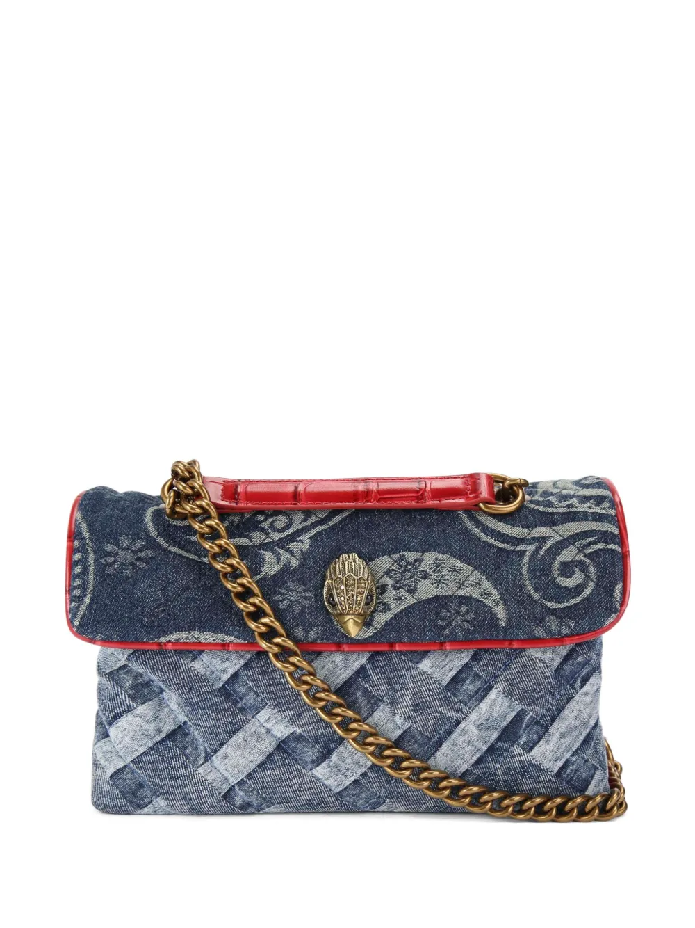 Kurt Geiger London Kesington geweven denim schoudertas Blauw