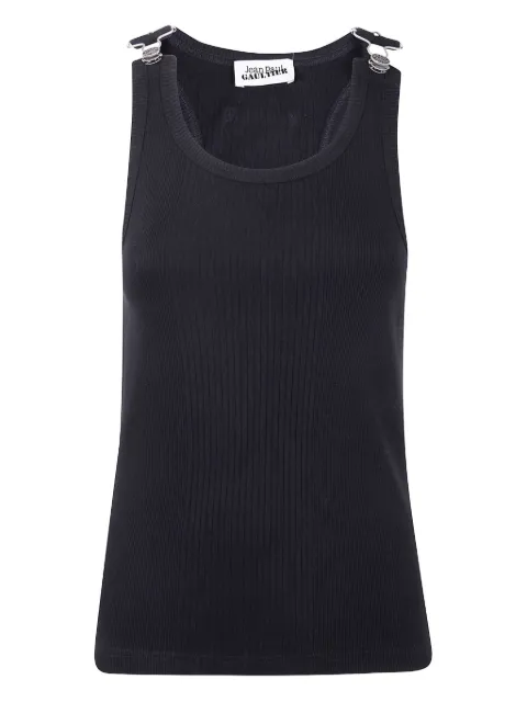 Jean Paul Gaultier buckles logo-engraved button top