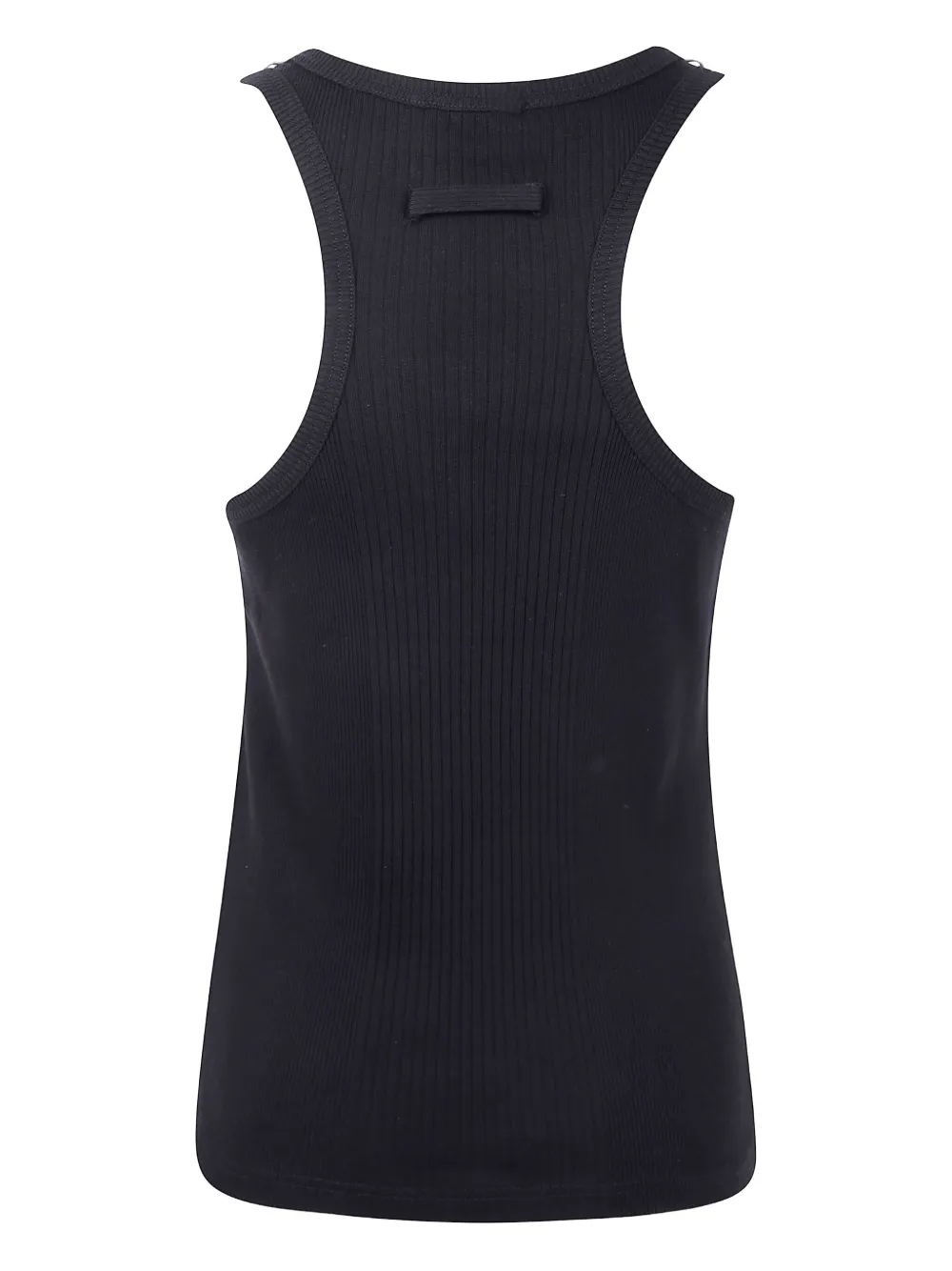 Jean Paul Gaultier Top met gegraveerd logo knoop en gesp Zwart