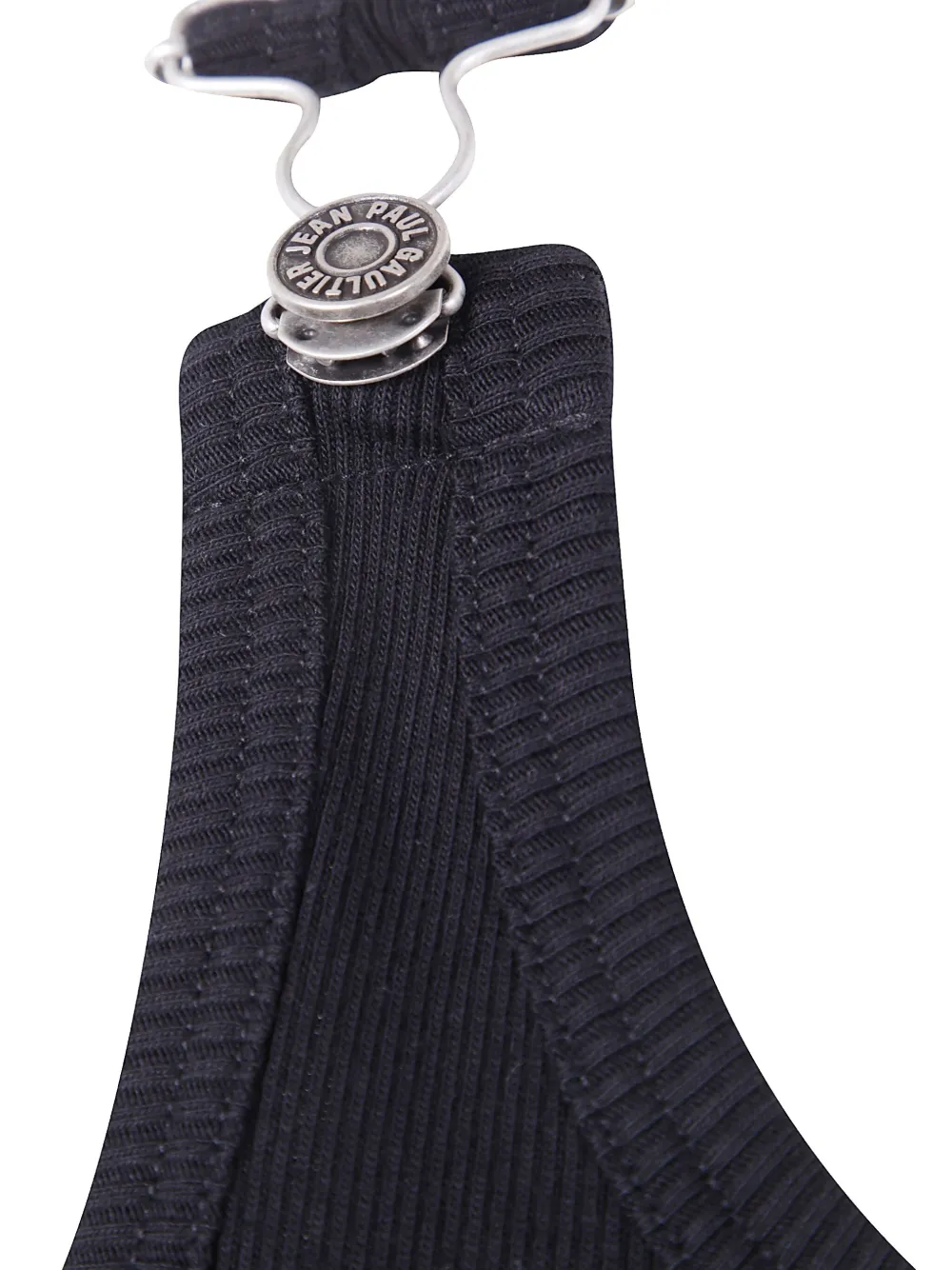 Jean Paul Gaultier Top met gegraveerd logo knoop en gesp Zwart