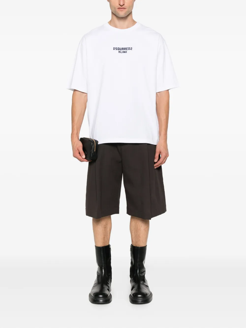 DSQUARED2 logo-embroidered T-shirt Wit
