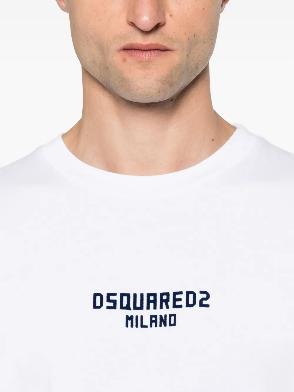 DSQUARED2 logo-embroidered T-shirt Wit