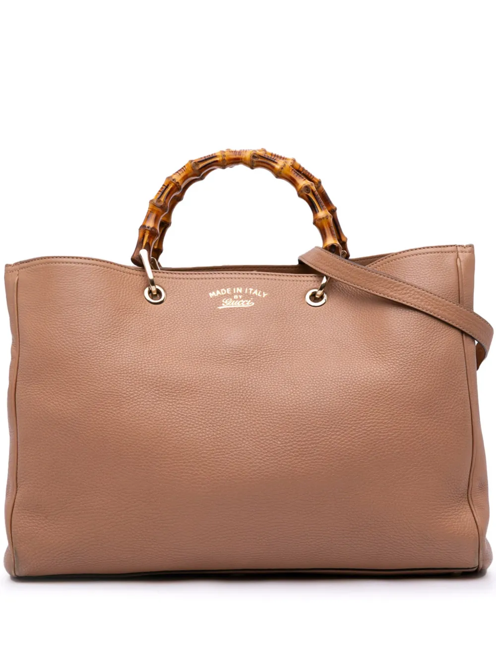 2016-2024 Large Calfskin Bamboo Shopper satchel