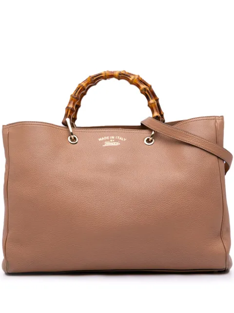 Gucci Pre-Owned 2016-2024 Large Calfskin Bamboo Shopper satchel
