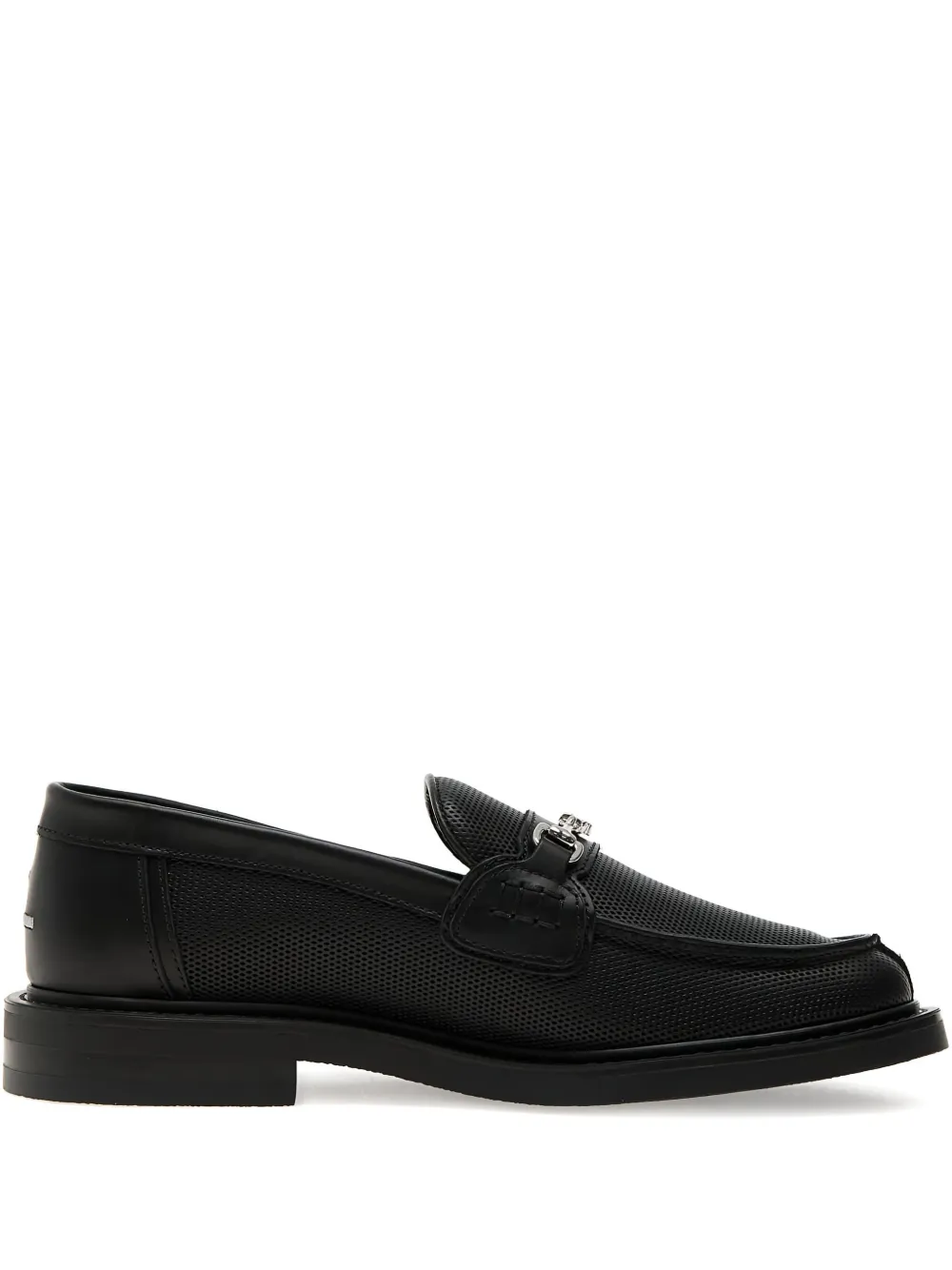 Filling Pieces chain-link perforated loafers Black