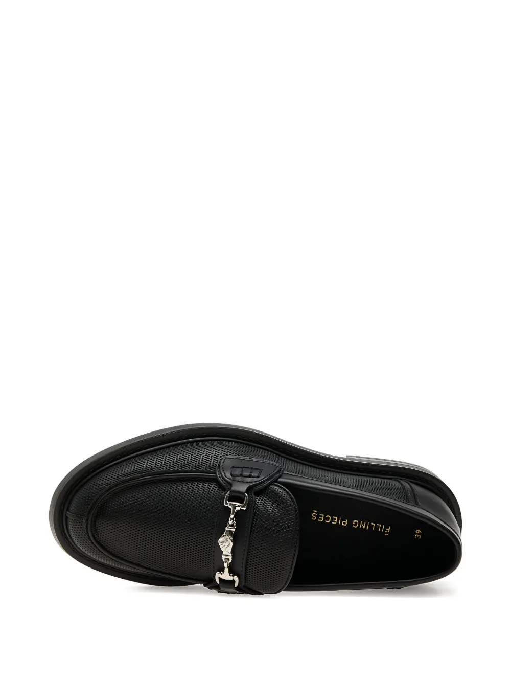 Filling Pieces chain-link perforated loafers Black
