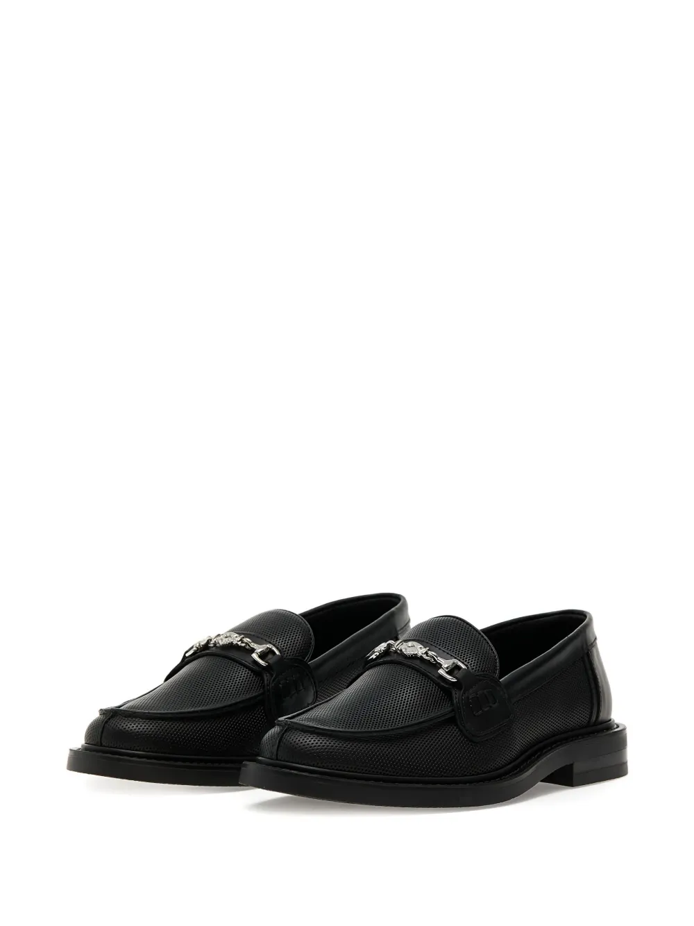 Filling Pieces chain-link perforated loafers Black