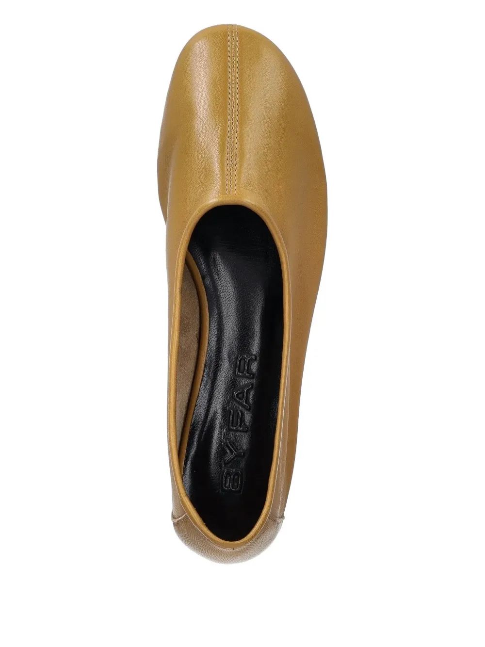 BY FAR Leren ballerina's Geel